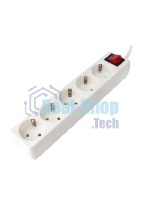 Удлинитель Гарнизон EL-NB-G5-W-3 5р 10А 3 м с выключателем и заземлением, белый