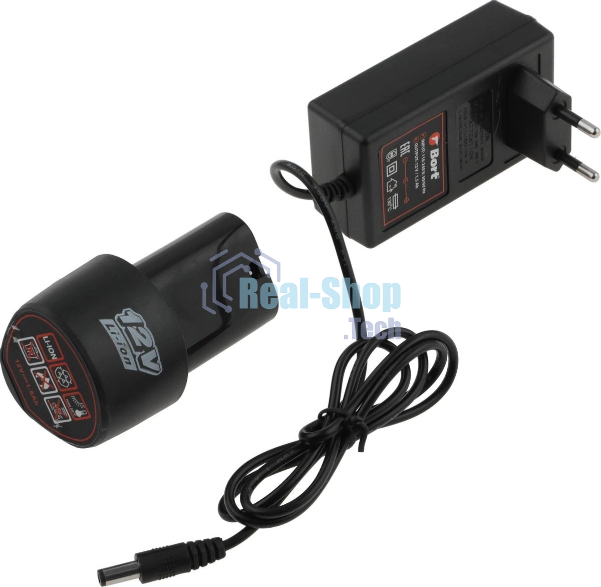 Дрель-шуруповерт Bort BAB-12x2Li-FD, Аккумуляторная, 12В, 2 АКБ