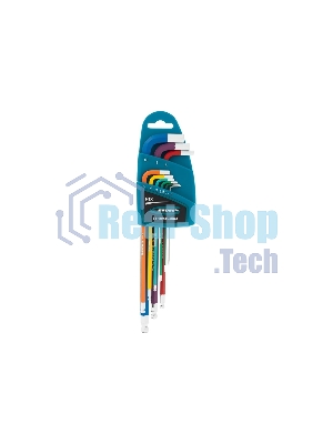 Набор ключей Gross 16400 имбусовых hex 1.5–10мм s2 9шт магнит экстра-длин. с шаром хром/краска