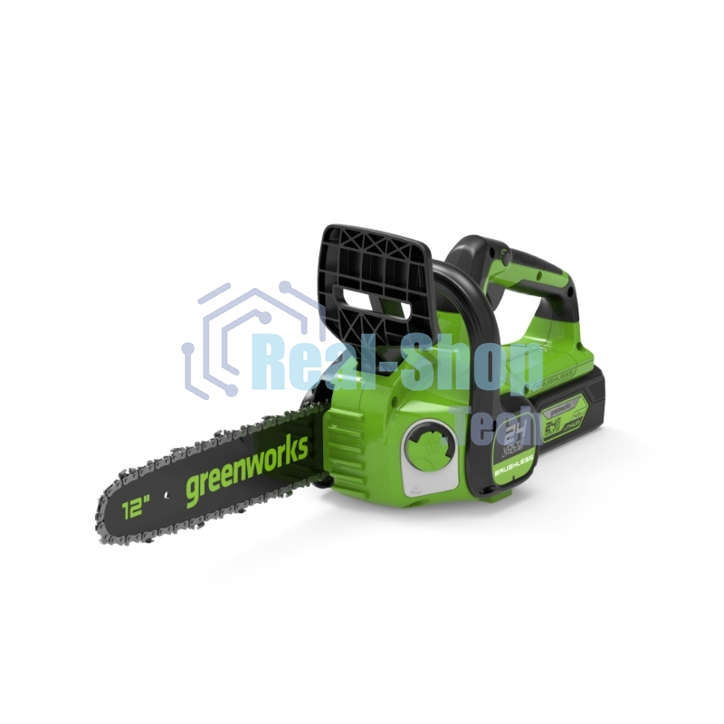 Цепная пила аккумуляторная GreenWorks GD24CS30K4, 24V, 30 см, бесщеточная, c АКБ 4 А·ч и ЗУ (2007007UB)