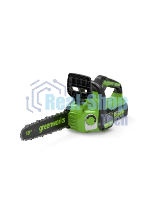 Цепная пила аккумуляторная GreenWorks GD24CS30K4, 24V, 30 см, бесщеточная, c АКБ 4 А·ч и ЗУ (2007007UB)