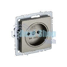 Розетка 1-местная IEK BRITE РС10-1-0-БрШ (BR-R10-10-K37) 10А, без заземления, без защитных шторок, шампань
