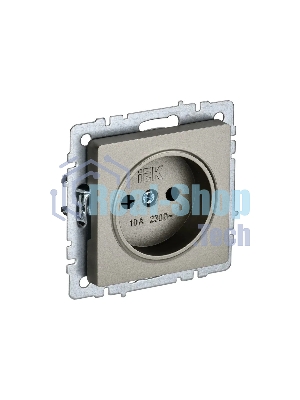 Розетка 1-местная IEK BRITE РС10-1-0-БрШ (BR-R10-10-K37) 10А, без заземления, без защитных шторок, шампань