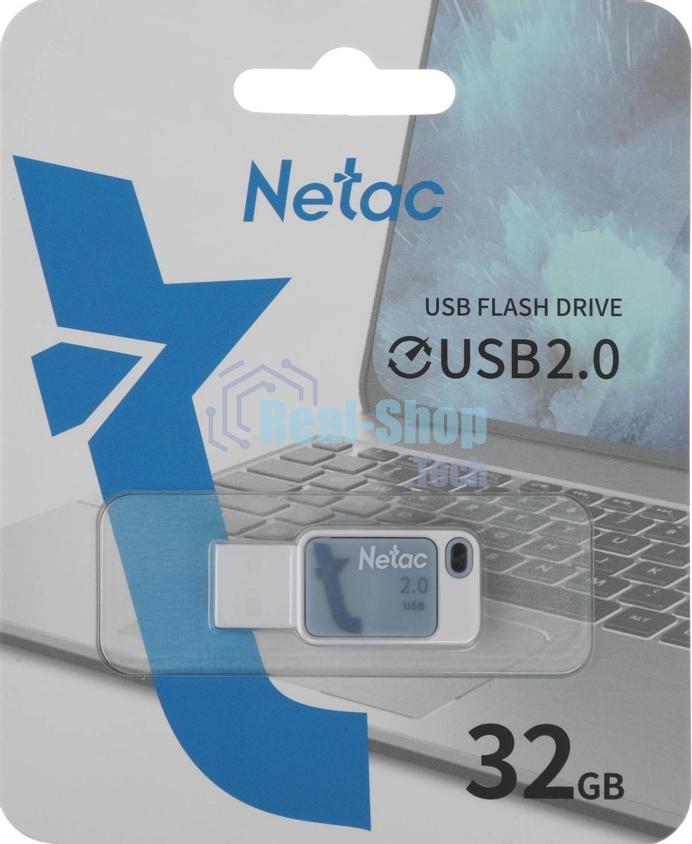 Флешка USB Netac UA31, 32Gb USB 2.0, NT03UA31N-032G-20BL синий