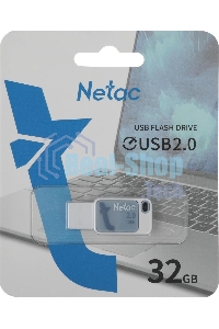 Флешка USB Netac UA31, 32Gb USB 2.0, NT03UA31N-032G-20BL синий