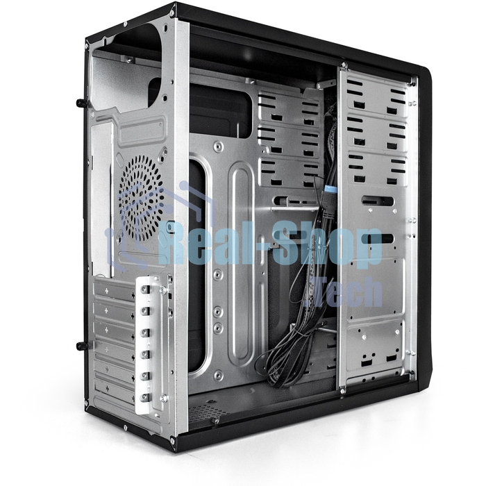 Компьютерный корпус Miditower ExeGate CP-603UB-UNS350 (ATX, БП UNS350 с вент. 12см, 2хUSB, аудио, черный)