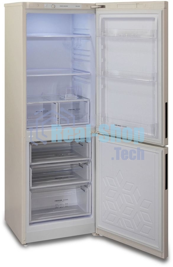 Холодильник Бирюса Б-G6027 бежевый двухкамерный 245/100л морозилка снизу