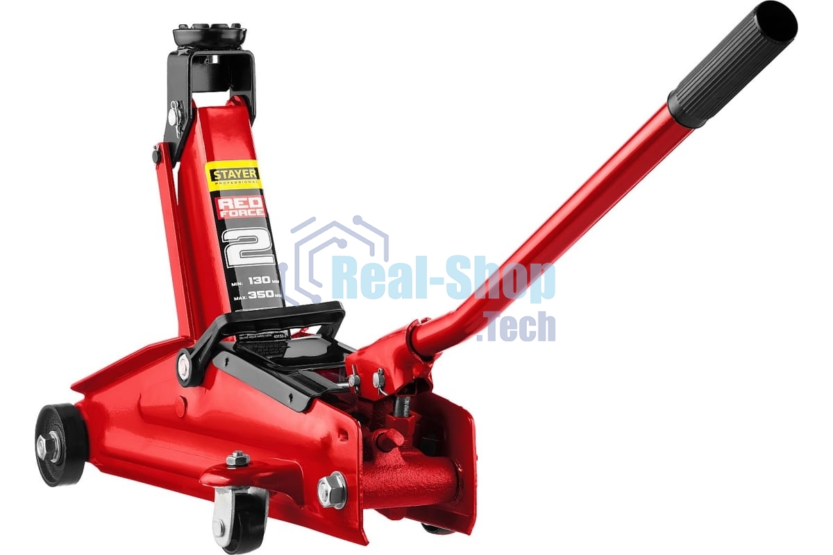 Домкрат STAYER 43153-2 гидравлический подкатной red force 2т 130-350мм