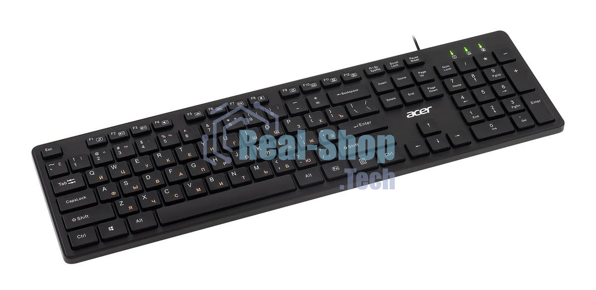 Клавиатура проводная Acer OKW122, USB, черный