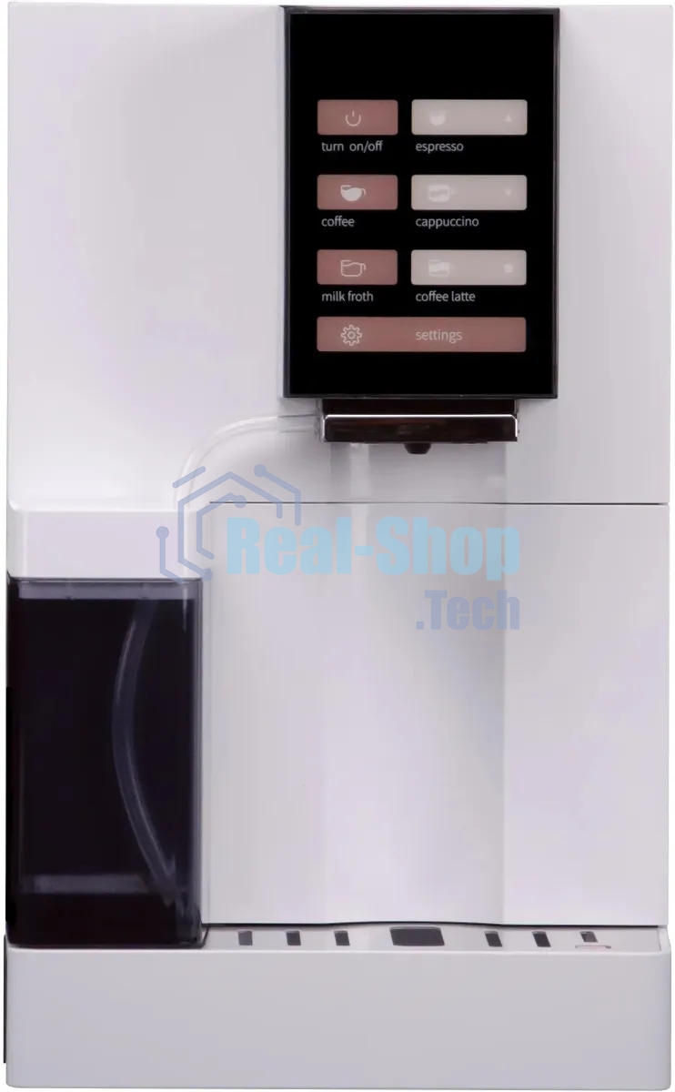 Кофемашина автоматическая Hyundai HAM-4103 белый, исп. кофе - молотый/зерновой, 1.2 л, 1500 Вт, 19 бар