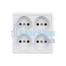 Розетка 4-м ОП Октава 10А IP20 без заземл. белый ИЭК ERO40-K01-10-DC