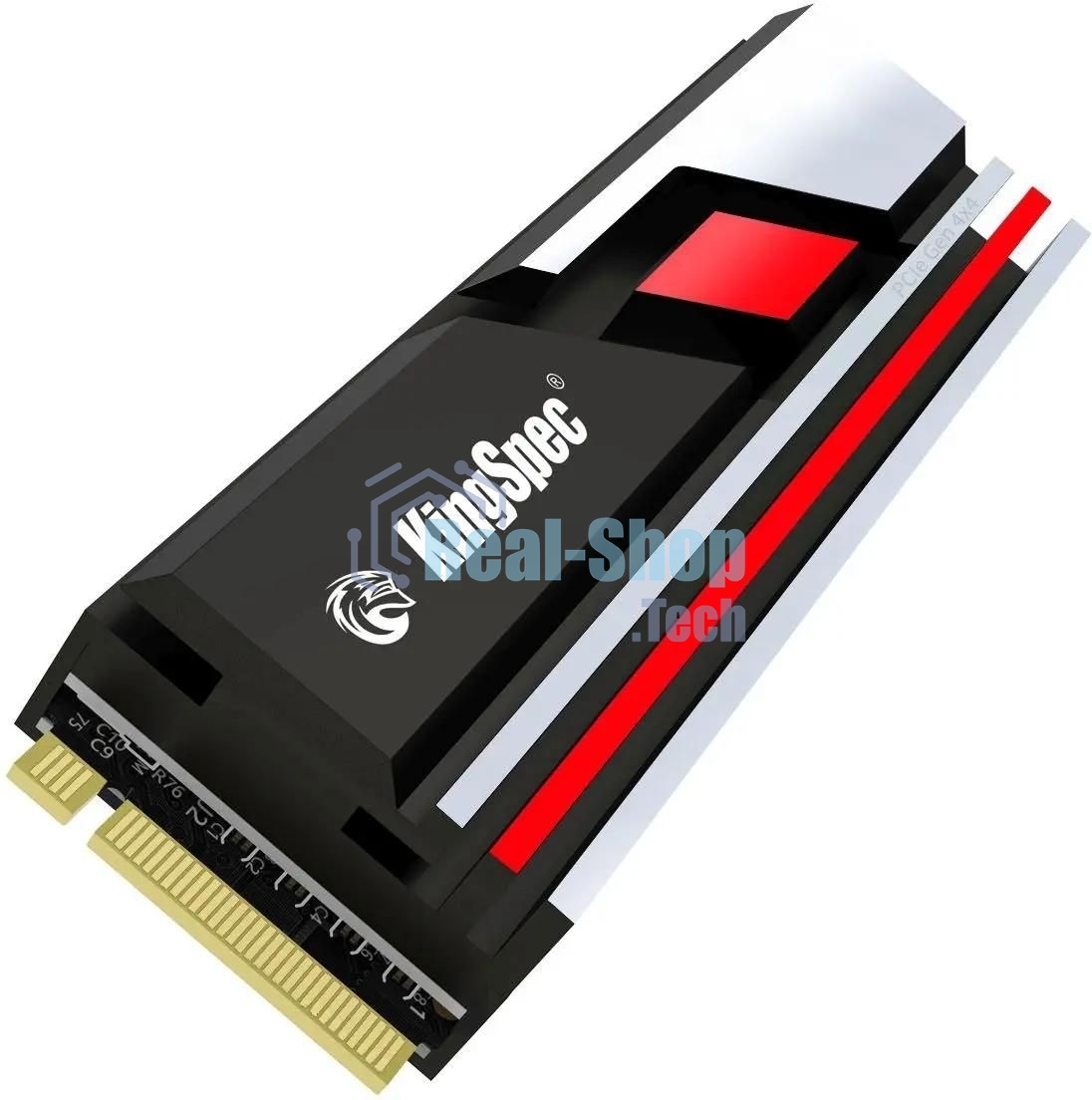 Накопитель SSD KingSpec XG7000, 2Tb, PCIe 4.0 x4, M.2 2280, NVMe, R/W 7400/6600, с радиатором