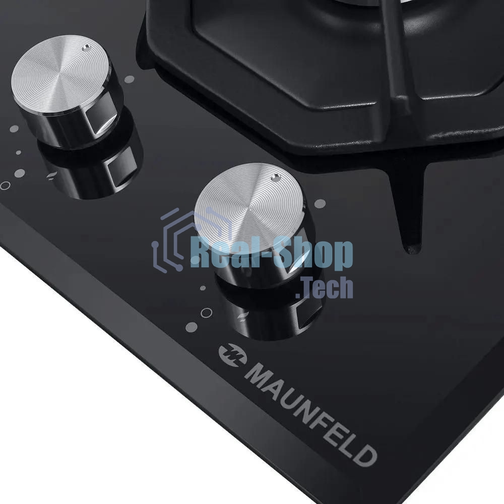 Газовая варочная панель Maunfeld EGHG.32.2CB/G, 2 конфорки, закаленное стекло, черный