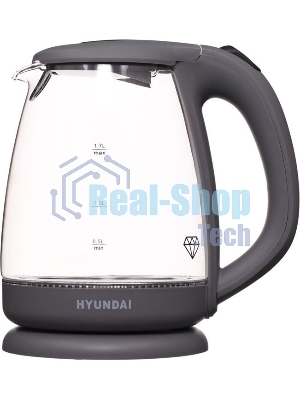 Чайник электрический Hyundai HYK-G1003 1.7л. 2200Вт серый (корпус: стекло)