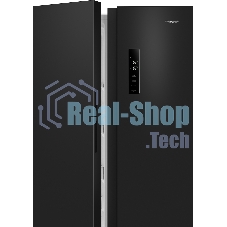 Холодильник Weissgauff WSBS 500 Inverter NoFrost Black двухкамерный 270/180л морозилка слева, No Frost, Side by Side