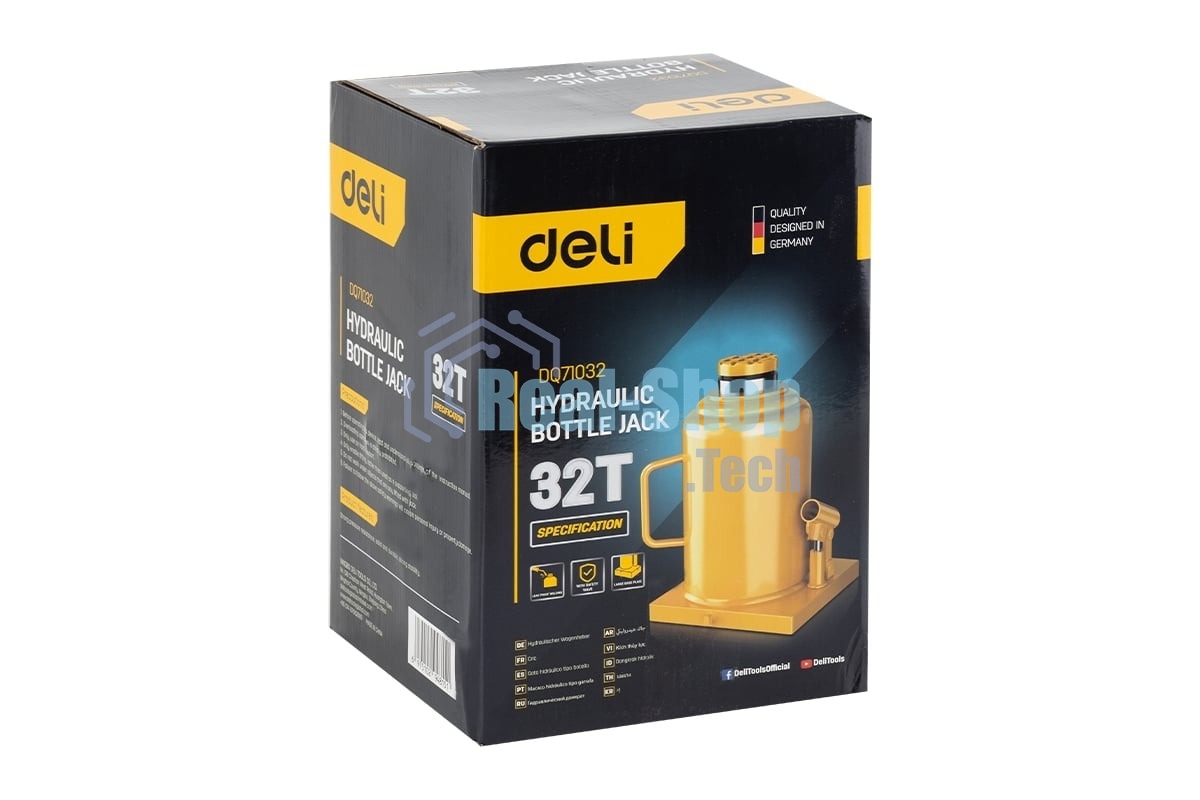 Домкрат бутылочный гидравлический Deli DQ71032 макс.грузоподъемность 32 т