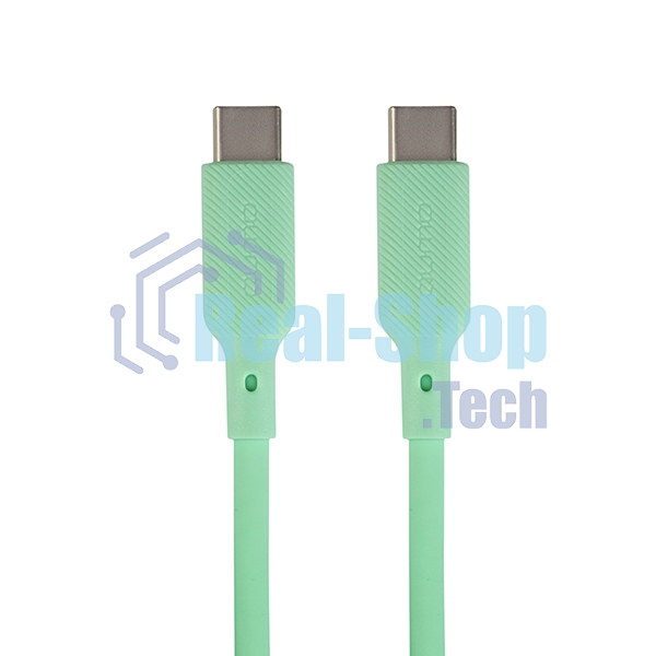 Кабель QUMO 32970 Type-C на Type-C, силиконовый, 1м, 3A, 60W, PD (зеленый)