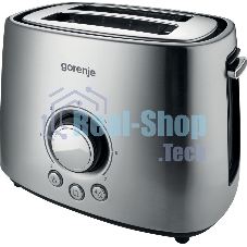 Тостер Gorenje T1000E серебристый/чёрный, 1000 Вт, 2 слота