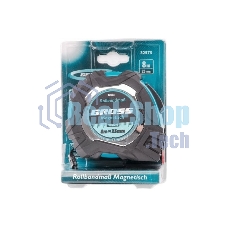 Рулетка Gross Magnetisch, 8 м х 25 мм, обрезин. корпус, автоматич. фиксация, нейлон. покр., магн. зацеп