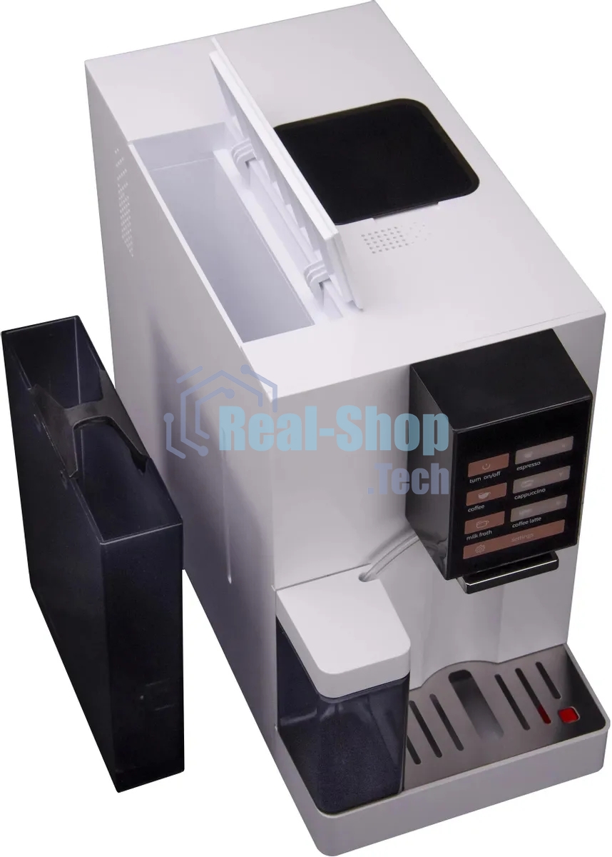 Кофемашина автоматическая Hyundai HAM-4103 белый, исп. кофе - молотый/зерновой, 1.2 л, 1500 Вт, 19 бар