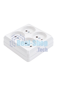 Розетка 4-м ОП Октава 10А IP20 без заземл. белый ИЭК ERO40-K01-10-DC