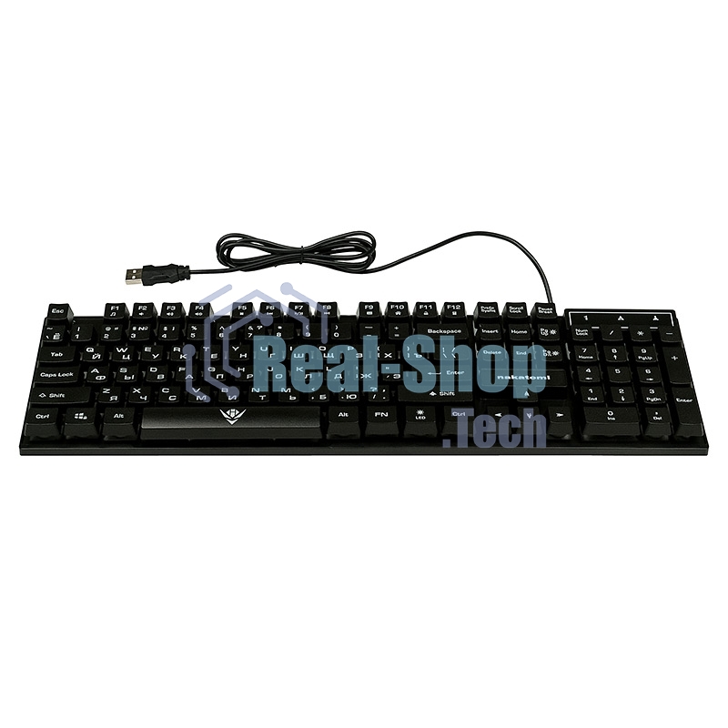 Клавиатура проводная KG-23U BLACK Nakatomi Gaming - игровая с RGb-подсветкой, USB, черная