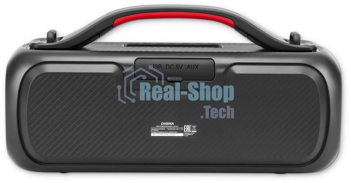 Колонка портативная Digma D-PS1531 черный/черный 40W 2.0 BT 10м 3000mAh