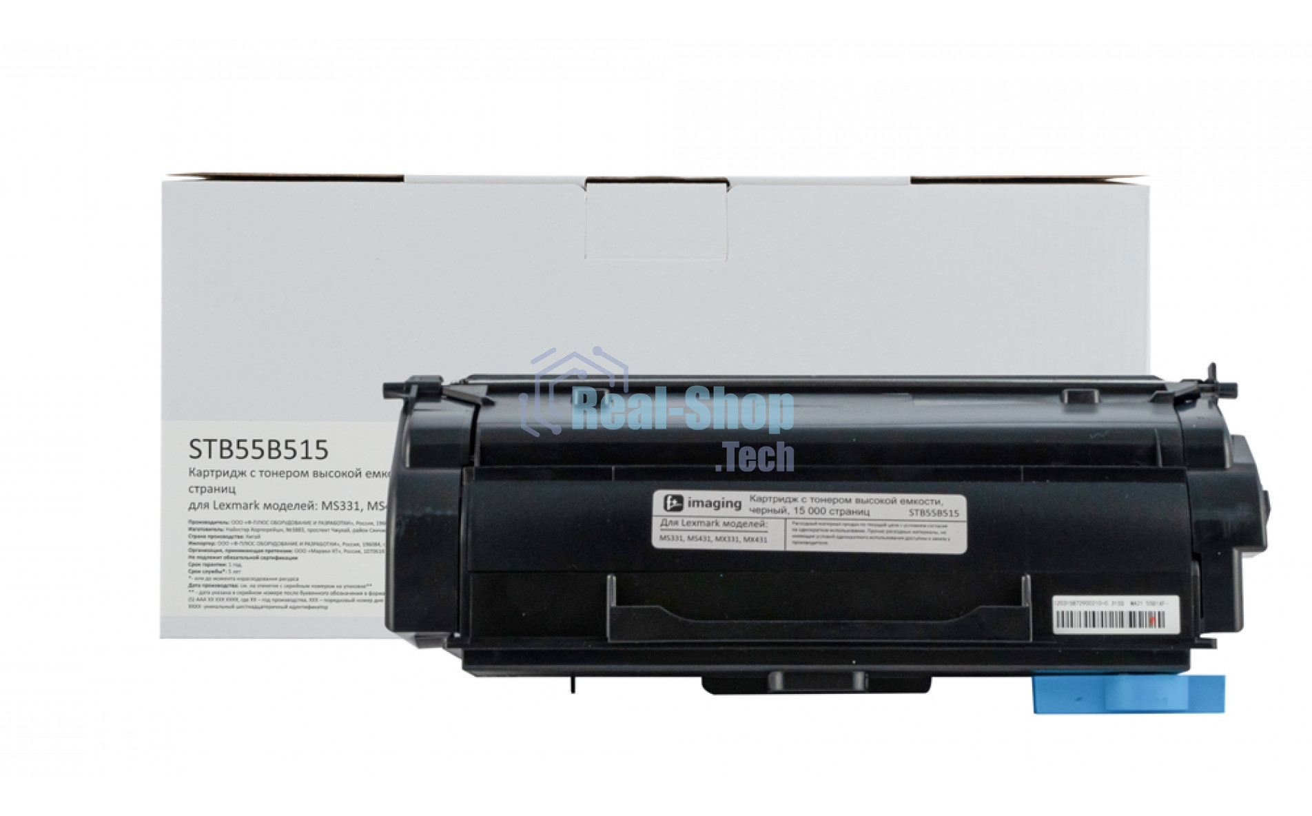 Картридж F+imaging черный, 15000 стр. для Lexmark MS331, MS431, MX331, MX431 (аналог 55B5H0E)