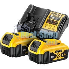 Батарея аккумуляторная DeWalt DCB1104P2 18В 5Ач Li-Ion (З/У в компл.)