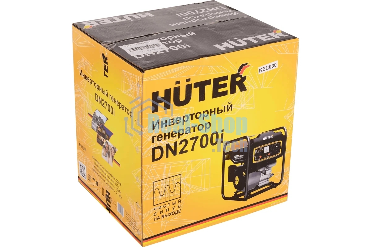 Электрогенератор бензиновый инверторный Huter DN2700i, 2.7 кВт, 84 дБ, 24 кг