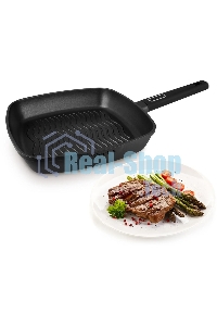 Сковорода-гриль Rondell Craft RDA-1485, 28 см, 28x28, антипригарное покрытие, черный