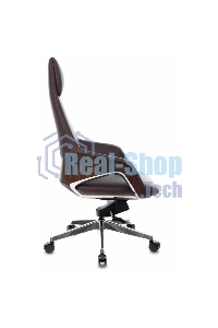 Кресло руководителя Бюрократ DAO-2 коричневый, кожа, с подголовником, крестовина алюминий