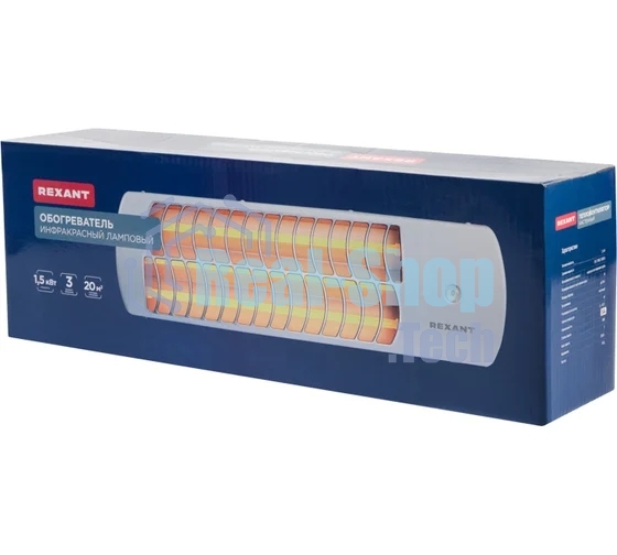 Обогреватель инфракрасный панельный Rexant 60-0060, серый, кварцевый, 1500 Вт, 20 м2, 3 режима обогрева