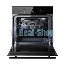 Духовой шкаф Kuppersberg HO 603 Black Glass, High-Tech, 78 л, поворотное управление, таймер, 6 режимов, макс. температура 310 градусов, энергоэффективность А, цвет черный, цвет фурнитуры черный