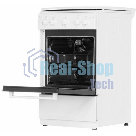 Плита газовая Cezaris ПГ 2150-06 белый, конфорок 4 газовых, духовка 43 л, 51 см x 85 см x 55 см