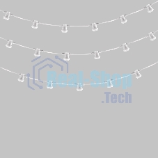 Гирлянда Neon-night Белт-Лайт 2 жилы, 50 м, шаг 20 см, 250 патронов E27, IP65, белый круглый провод