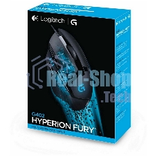 Мышь проводная Logitech G402 Hyperion Fury, черный, 4000 dpi, USB, кнопки - 8