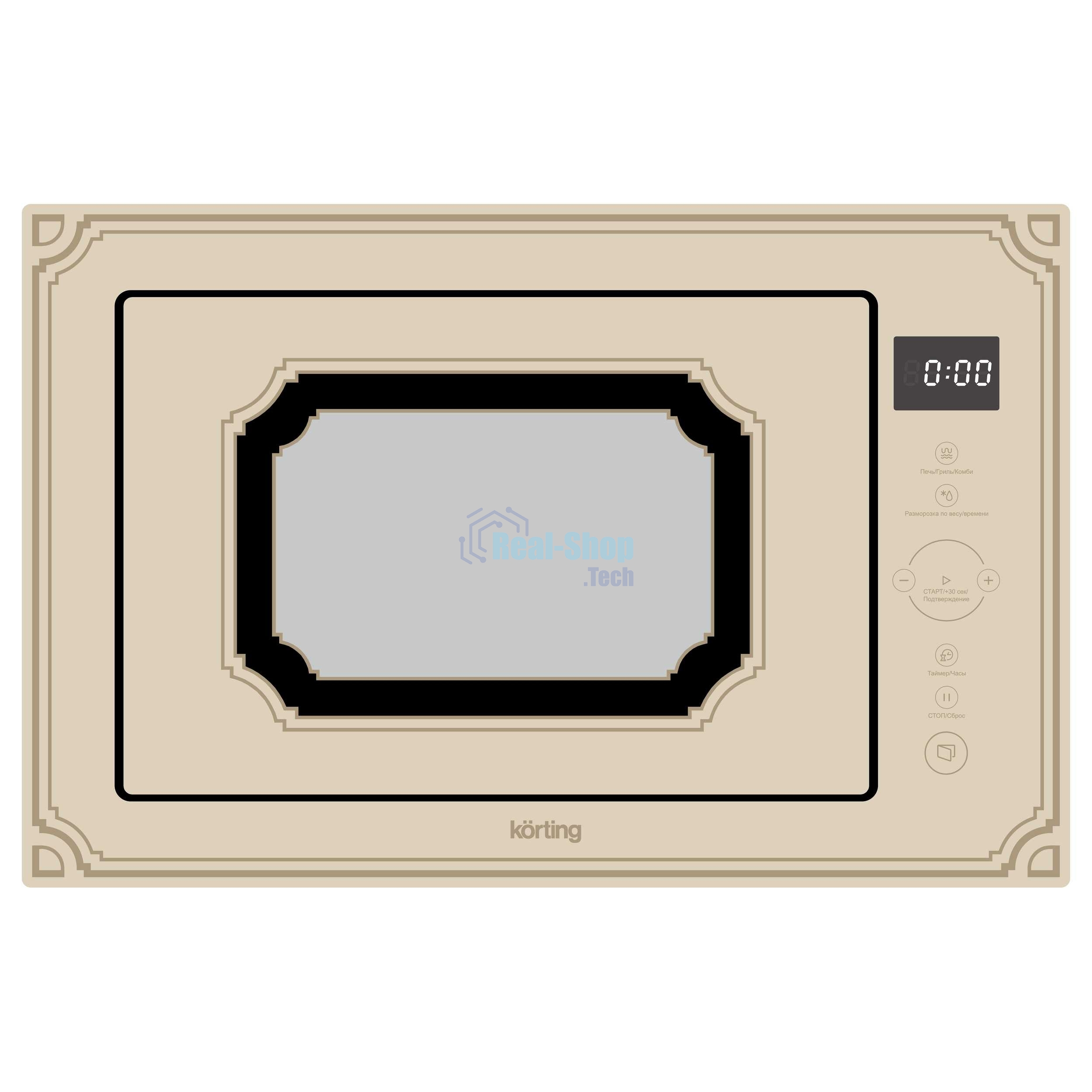 Микроволновая печь встраиваемая Korting KMI 825 RGB бежевый, 25 л, 900 Вт, переключатели - сенсор