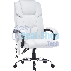 Кресло компьютерное Cactus CS-CHR-OC02M-WT белый, эко.кожа, крестов. сталь