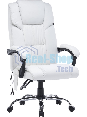 Кресло компьютерное Cactus CS-CHR-OC02M-WT белый, эко.кожа, крестов. сталь