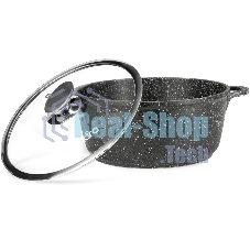 Кастрюля Lara LR02-207 Rio 30 см, 7.3 л, мрамор, капсулированное индукционное дно, крышка