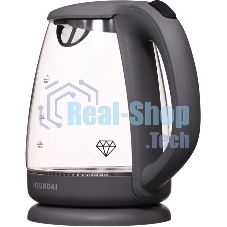 Чайник электрический Hyundai HYK-G1003 1.7л. 2200Вт серый (корпус: стекло)