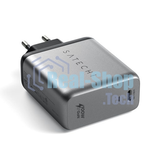 Сетевое зарядное устройство Satechi ST-UC100WSM-EU Charger 100W с технологией GaN Power, серый космос