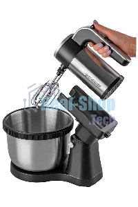 Миксер Endever Sigma-12 c чашей, черный/стальной, 800 Вт, 2 вида насадок, 5 скоростей