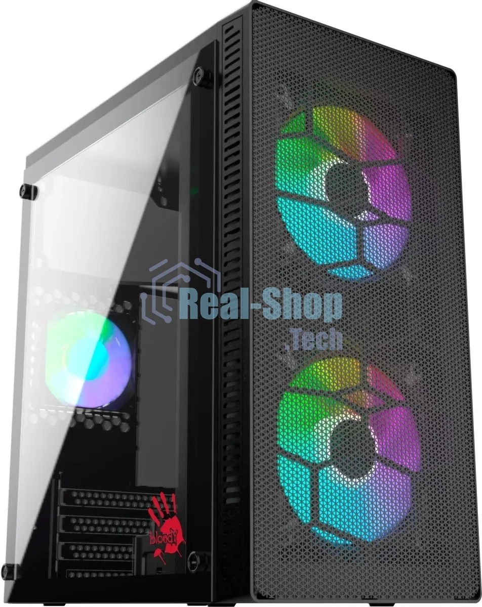 Компьютерный корпус Bloody BD-CC101 черный без БП mATX 1x80мм 1x92мм 2x120мм 2xUSB 2.0 1xUSB 3.0 audio