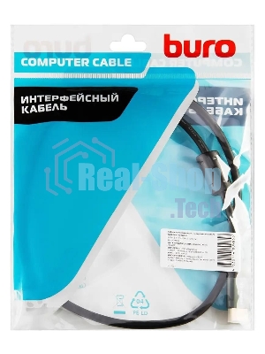 Кабель аудио-видео Buro HDMI (m)/HDMI (m) 1м. феррит.кольца Позолоченные контакты черный (BHP-HDMI-2.1-1G)