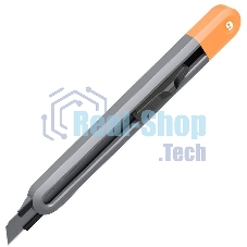 Технический нож Home Series Gray Deli HT4009C ширина лезвия 9мм, эксклюзивный дизайн, корпус из высококачественного софттач пластика