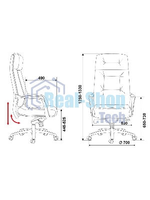 Кресло Бюрократ DAO/BLACK черный, кожа