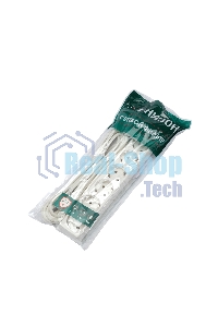 Сетевой фильтр Гарнизон ECL-6-W-5, 6 р, 10А, 5 м, ур.защиты 4, белый, пакет