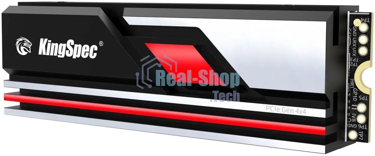 Накопитель SSD KingSpec XG7000, 2Tb, PCIe 4.0 x4, M.2 2280, NVMe, R/W 7400/6600, с радиатором